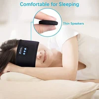 Écouteurs sans fil Bluetooth pour le sommeil, masque pour les yeux, doux, élastique, confortable, sport, sauna, bande, musique 2