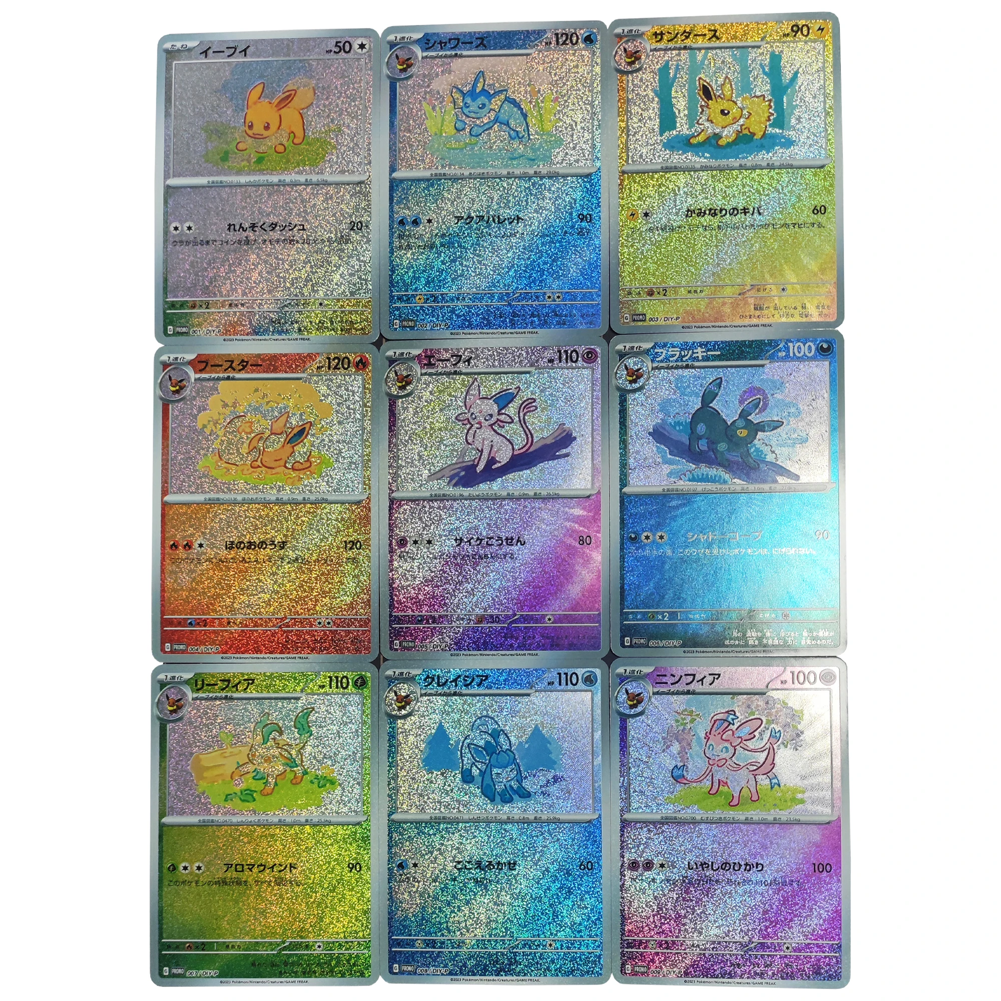

9 шт./Набор Diy Покемон PTCG Eeveelution флэш-карты Flareon Umbreon сильвеон Классическая игра Аниме коллекционные карты Подарочные игрушки