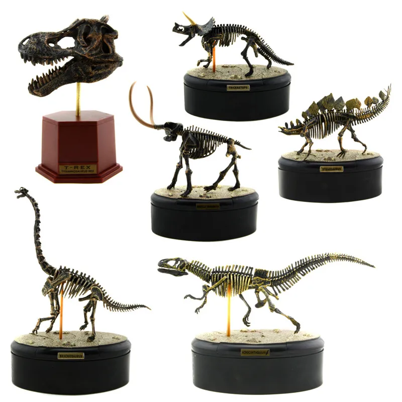 Dinosaur Skeleton Fossil ABS Assembly Dinosaur Toys Model Building Kits Collection Jurassi Park T-rex Skull Decoration Crafts pedestrian bridge sand table material miniature ornament for puzzle toys building decoration model plastic miniture