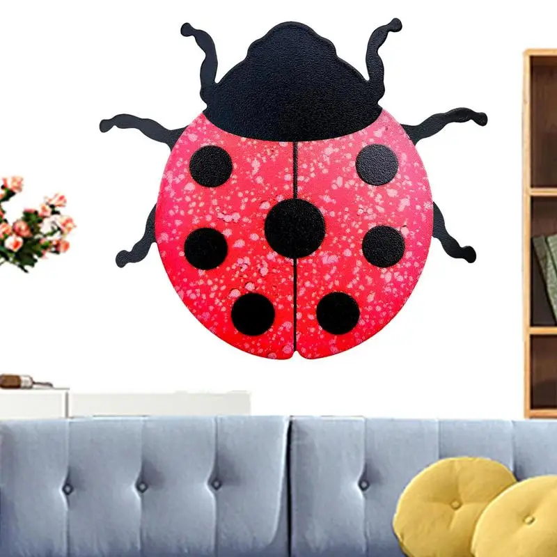 

Ladybug Decor Garden Iron Beetle Wall Decoration Colorful Metal Ladybug Figurine Outdoor Statues Farmhouse Rustic Party Decorate