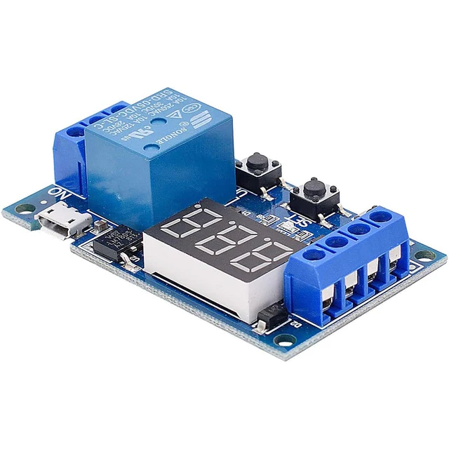 DC 6-30V Timer Relay Programmable Delay Relay Module Cycle Timer with LED Display / 5V Micro USB, Smart Home Controller 1