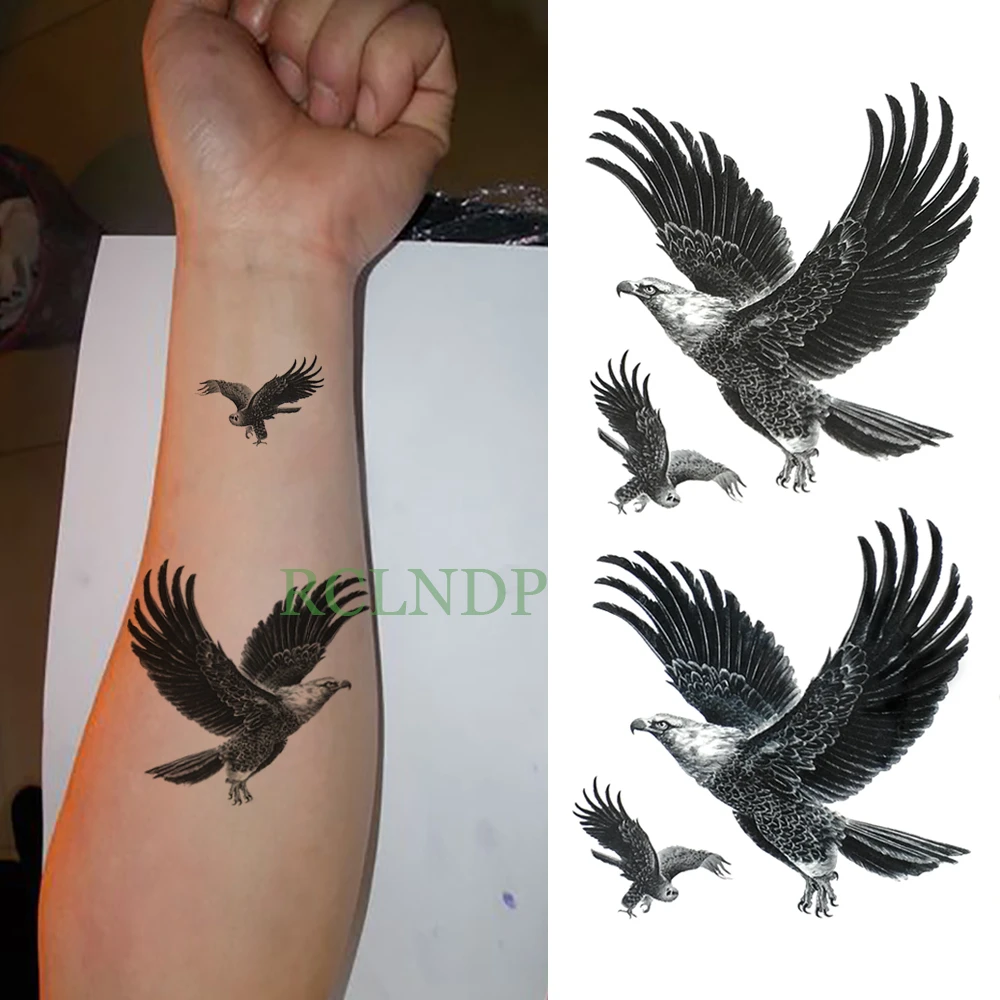 Waterproof Temporary Tattoo Sticker Eagle Hawk Bird Fake Tatto Flash Tatoo  Leg Arm Hand Foot Tatouage For Men Girl Women Lady - Temporary Tattoos -  AliExpress
