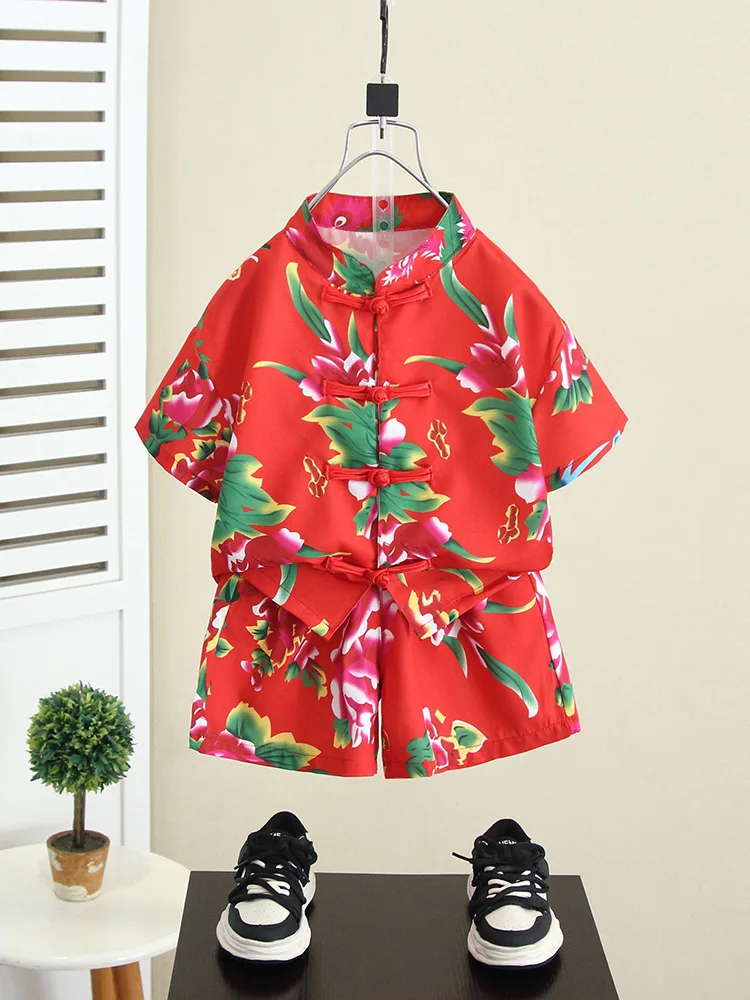 

Kids Fashion Summer Vacation Set 2-11Years Boys Girls 2pcs Casual Short Sleeve T-shirts + Pants Sets Children Brightest Clothes