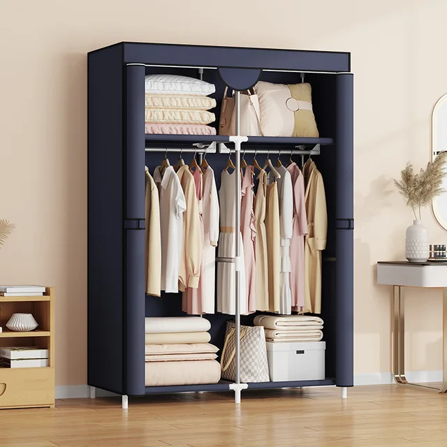 Rangement anti-poussière Chambre à coucher domestique Armoire simple Armoire en tissu entièrement fermée Armoire de maison de location 1