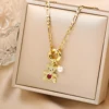 Haute qualité brillant cristal zircone Animal mignon ours pendentif collier ras du cou pour femme fille vacances serrure os chaîne bijoux cadeau