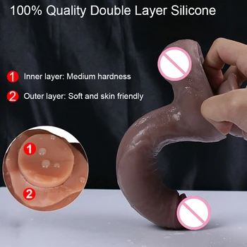 Super Realistic Dildo Soft Silicone Big Penis Cheap Couples Sex Toy Thrusting Suction Cup For Adults G-Spot Stimulator Sexy Shop 3