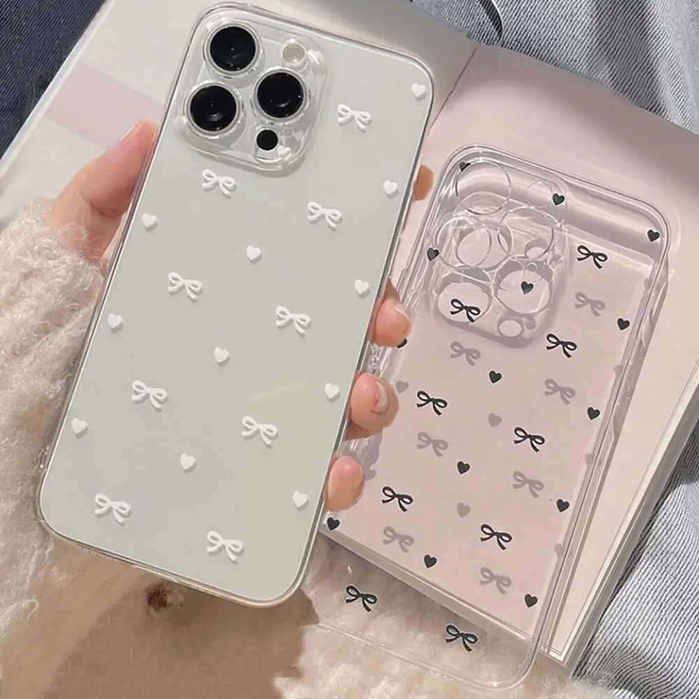 Floral Pink Bowknot Fashion Silicone Phone Case Cover
