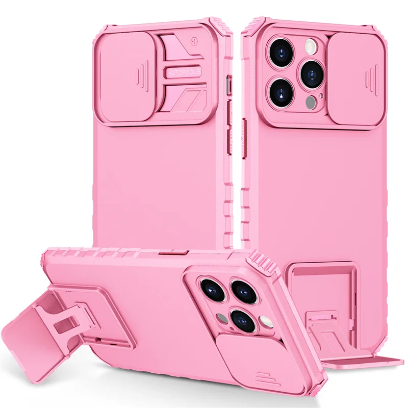 Shockproof Armor Slide Camera Lens Protect Phone Case with Back Cover
