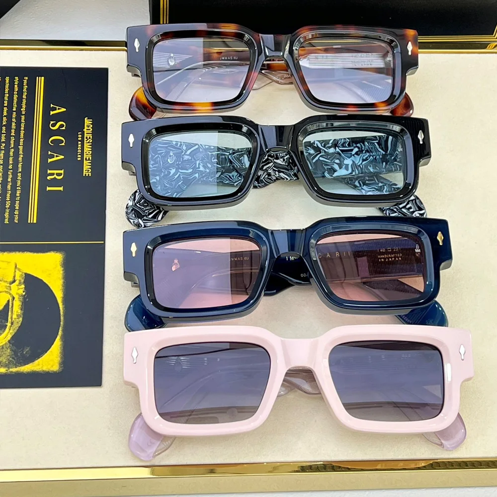 

2024 NEW Color ASCARI Fashion Square Sunglasses Men Top Quality Acetate Frame UV400 Women Eyeglasses Vintage Handmade SUNGLASSES