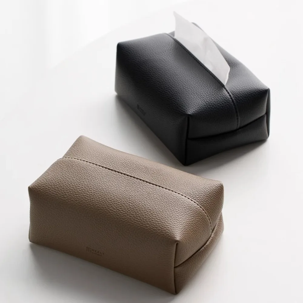 Creative and minimalist leather tissue box, living room light luxury home decor paper box 2
