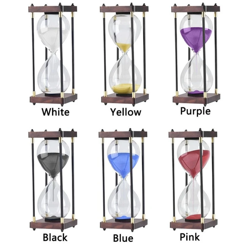 Sand Timer Liquid Hourglass Timer Colored Hourglass 30/60 Minutes Premium Large Hourglass Metal Sand Timer Sandglass Clock,Time Management Tools for Kitchen Home Office Desk Decor