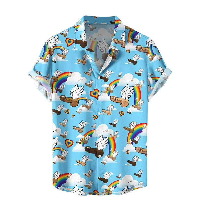 Harajuku Summer 3D Printed Sexy Styles Shirts Hentai Patterns Graphic Short Men Fashion Funny Clothes Cool Blouses