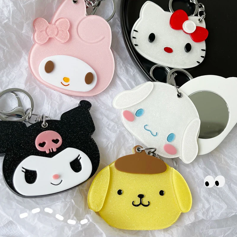 

Новинка Sanrio кавайная зеркальная коричная курола куроми моя мелодия аниме милая зеркальная брелок школьная сумка Подвеска портативное зеркало