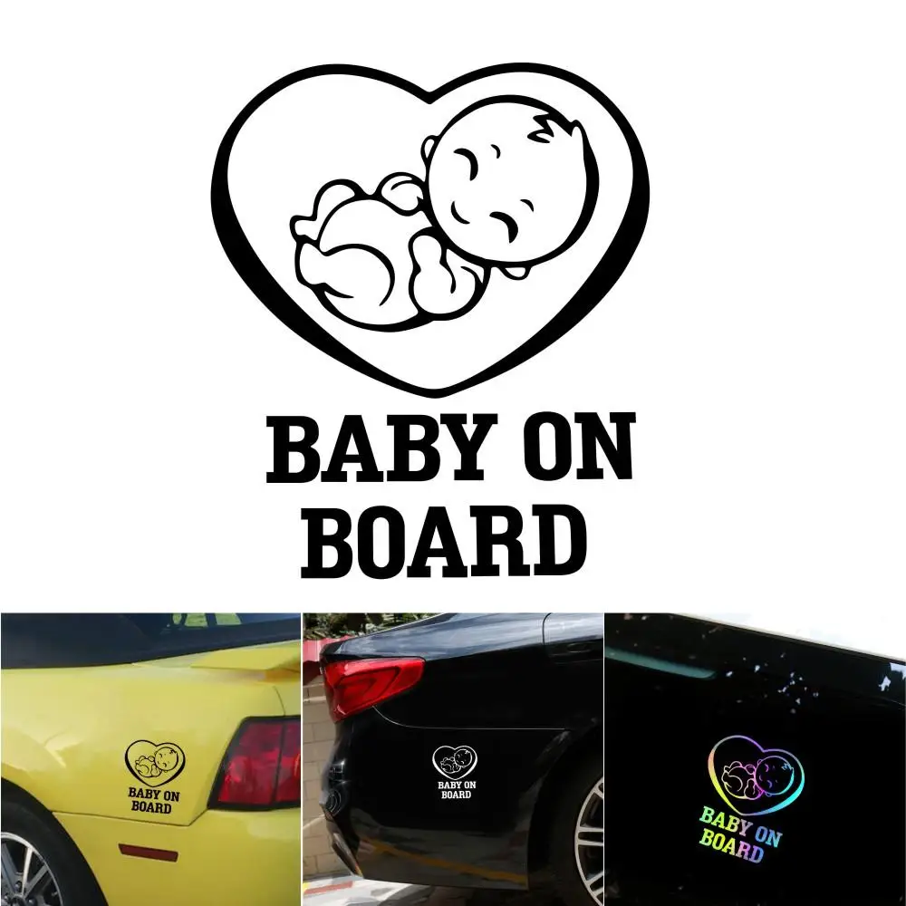 Car Stickers Baby On Board Colorful Black White Auto Decor Sticker