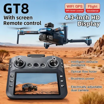 GT8 Drone 4K GPS Professionale 8K HD Fotografia Aerea Aereo di Controllo Remoto Brushless 5G HD Doppia Fotocamera RC Quadcopter Giocattolo UAV