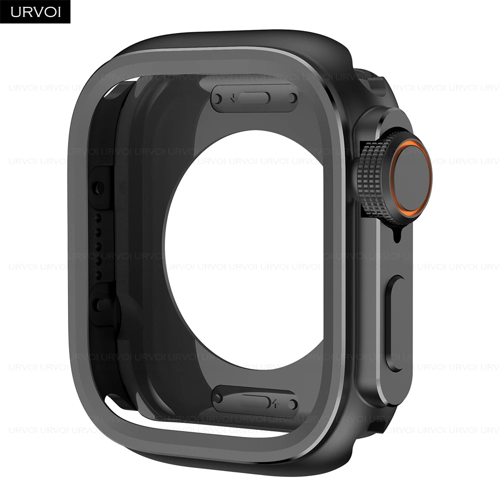 URVOI Black Metal Hard Bumper Case