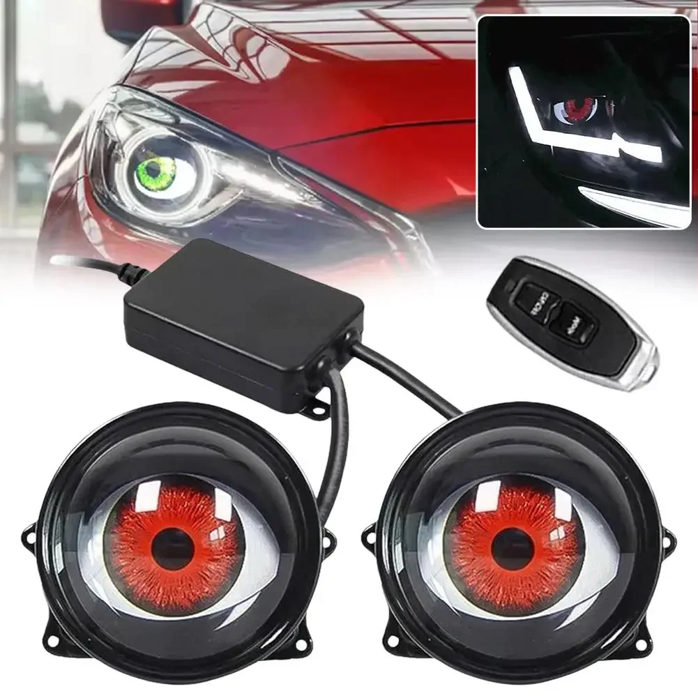 LED Car Headlight Decoration Lights Flashing Demon Eyes