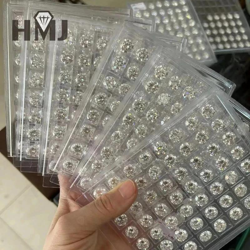 루즈 모이사나이트 스톤 3mm15mm 라운드형 블랙 D 컬러 GRA 인증서 포함 ..