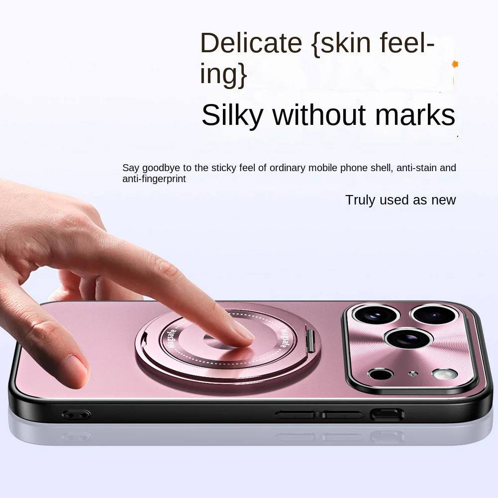 Magnetic Rotating Kickstand Phone Case with Hard Bumper