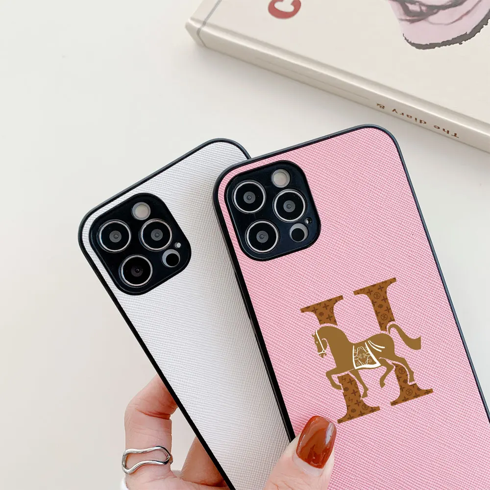 Elegant H Cross Leather Luxury Phone Case - Classic Fashion Cover