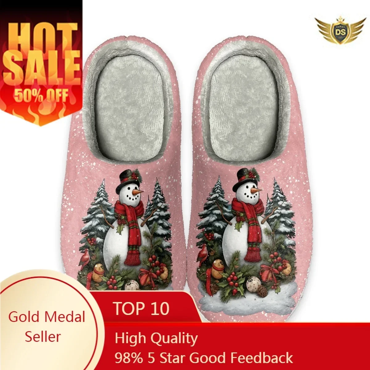 Christmas Design Winter Cozy Warm Flats Slippers Non-slip Couple Cotton Slipper Indoor Casual Floor Shoes Zapatillas Mujer Gifts