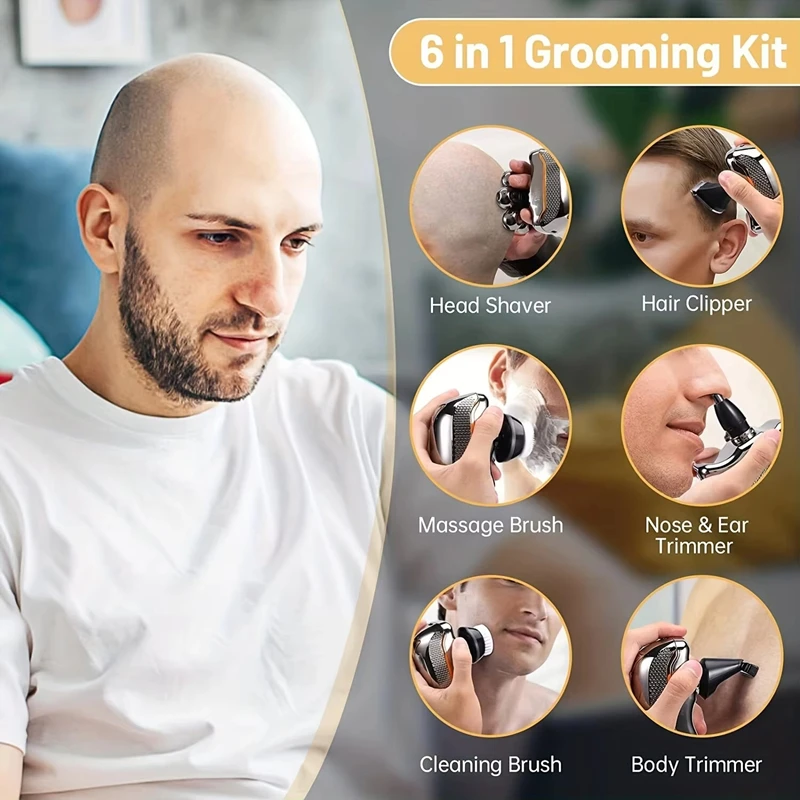 Xiaomi Electric Shaver Wet Dry For Men Beard Hair Trimmer Face Electric Razor Rechargeable Bald Head Shaving Machine LCD Display 6