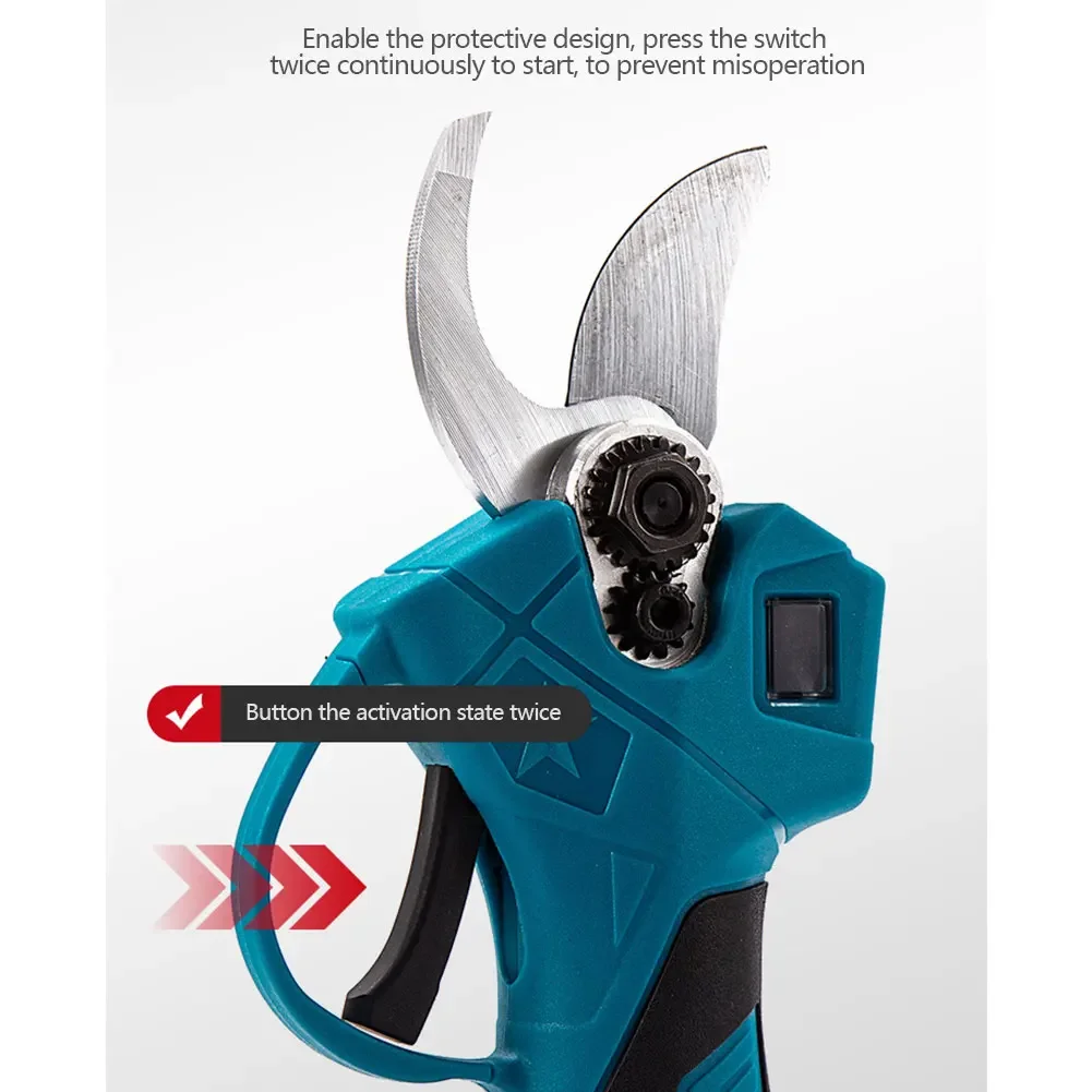 Cordless Electric Pruning Shears Electric Garden Scissors Garden Tool Pruner Fruit Tree Branch Cutter for Makita Battery 6