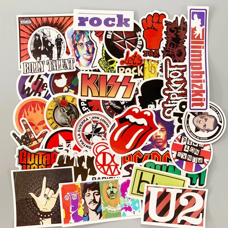 

50Pcs Rock Band Stickers Pack Music Decals Vinyl Graffiti for Teen Girl Boy Stationery Notebook Laptop Luggage Skateboard Decor