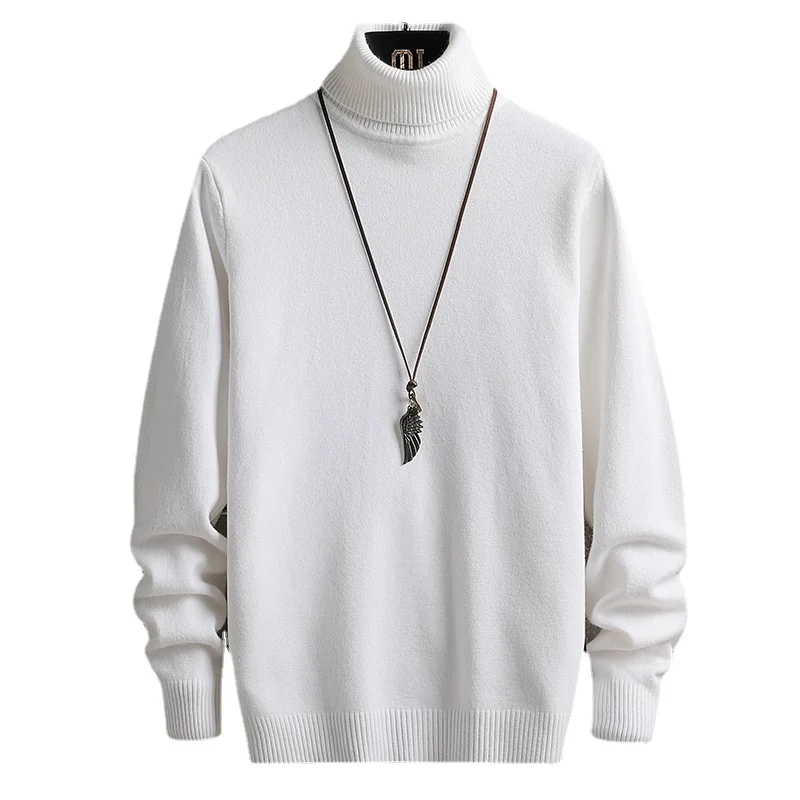 

New Men's All-match Turtleneck Sweater Slim Pure Color Light Board Men's Casual Pullover Sweater