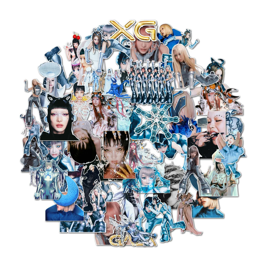 55개/세트 일본 아이돌 XG 신상 앨범 GALA 데코레이션 스크랩북 휴대폰 노트북 스티커 JURIN CHISA HARVEY JURIA HINATA COCONA 스티커