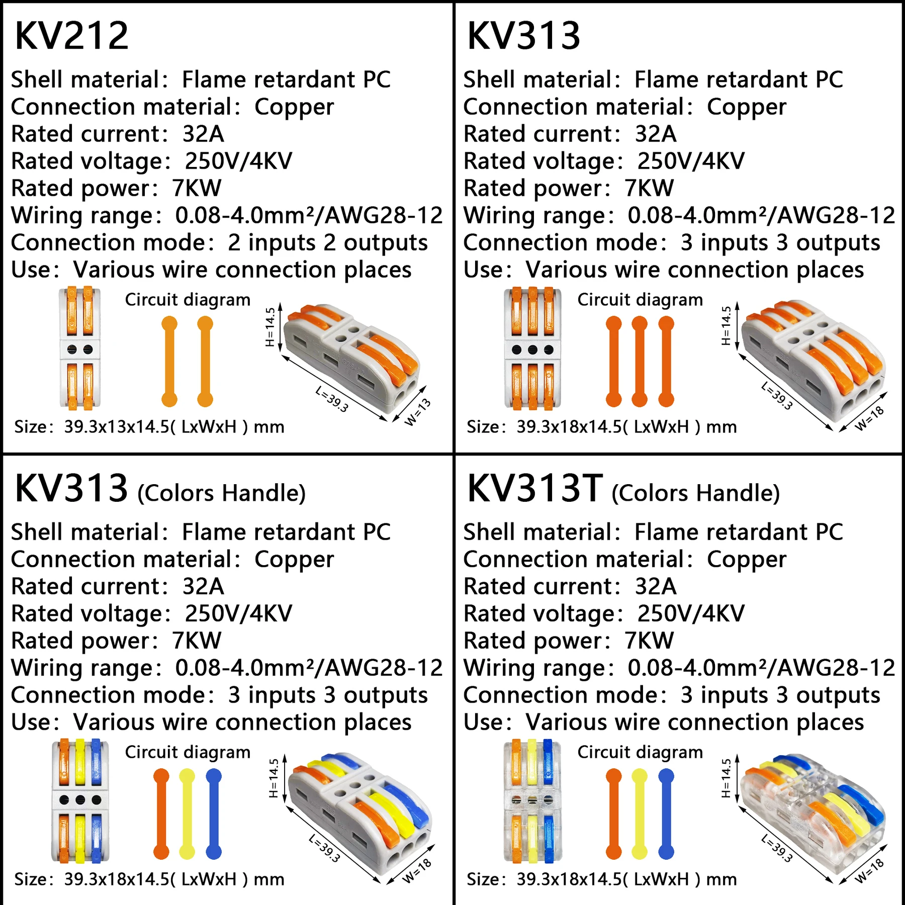 Description Picture 4 of item1 in multiple out Quick Wiring Connector Universal Splitter wiring cable Push-in Combined Butt Home Terminal Block 212 SPL