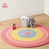 Rainbow Fluffy Carpet For Living Room Soft Babi Mats Hairy Nursery Play Mat For Children Round Plush Bedroom Rugs Soft Foot Mat 1