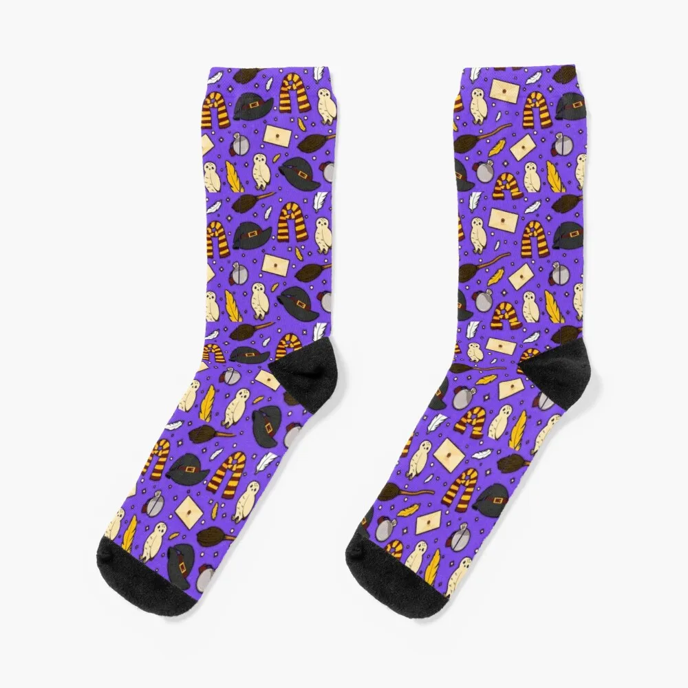 

Purple HP Pattern Vintage Socks Women'S Compression Socks Men Fashion Heated Socks