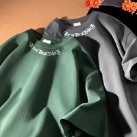 Men's Oversized T-shirts White Cotton T Shirt 5XL for Men Casual Summer Wear Letter Fashion  Print Neck Tee Shirts Men Clothing 4