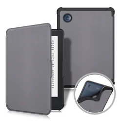 Premium PU Leather Cover with Auto Wake/Sleep for Kobo Clara BW (Grey)