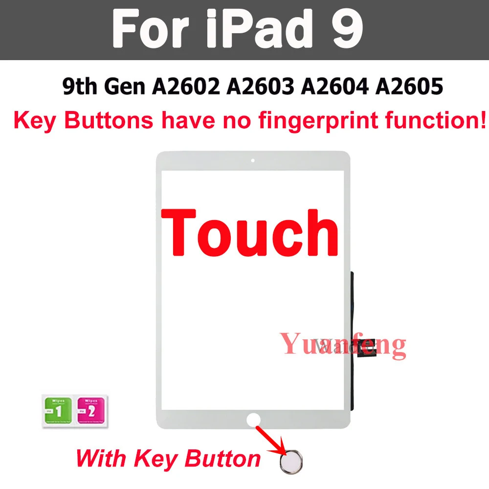 Écran tactile pour iPad 9 2021 9ème génération, numériseur tactile pour iPad  10.2 2021 A2602 A2603 A2604 A2605, écran tactile avant, avec bouton  Accueil, avec outils de réparation (noir) : : Informatique