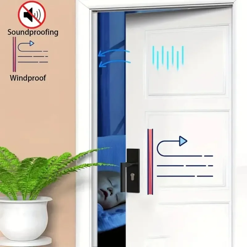 Door Seal Strip Window Seal Strip Rubber Door Weatherstripping Door Weatherstripping Sealing Strip 6M Weather stripping Door Seal Window And Door seal strip Soundproofing self-Adhesive Backing D-shape bedroom Weather Strip