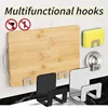Stainless Steel Kitchen Sink Sponge Holder Tray Drainer Rack Self Adhesive Hook Sink Storage Holder Kitchen Accessories