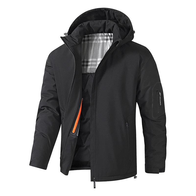 Winter Men Outdoor Windproof Sport Jackets Coats Man Loose Casual Detachable Hat Jacket Male Jogger Streetwear Windbreaker Parka 4