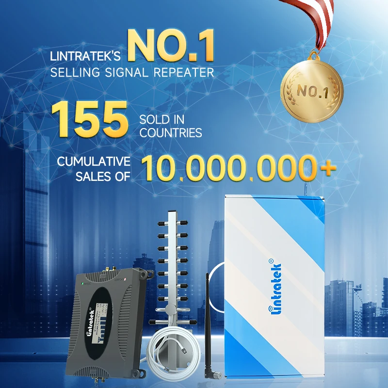 린트라텍 4G 셀룰러 증폭기 러시아 GSM 900 DCS 1800 WCDMA 2100 CDMA LTE 2G 3G 4G 신호 증폭기 휴대폰 부스터 세트