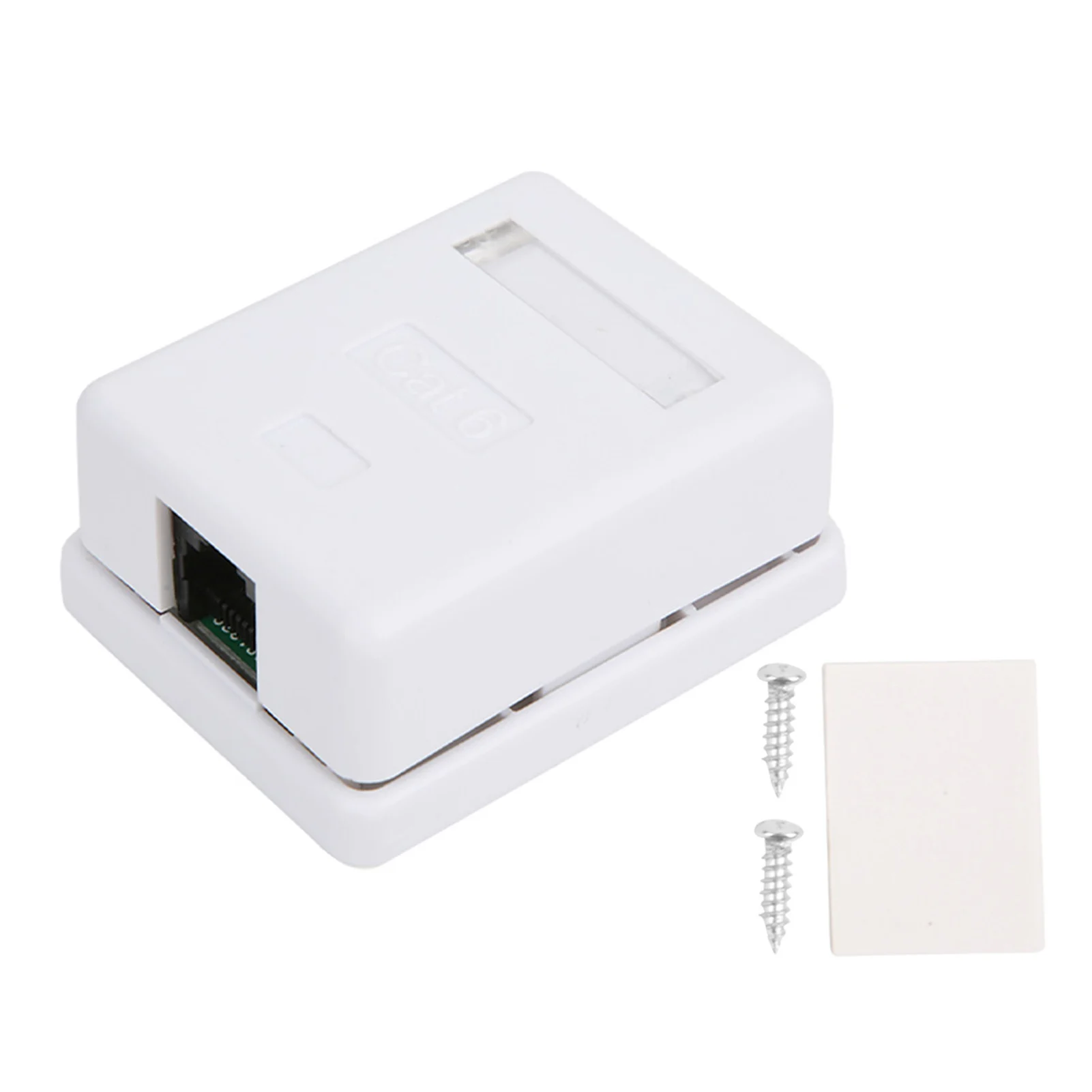 Cat6 RJ45 8P8C Mount Box Single Port Desktop Information Junction Box Connector Wall Coupler Jack Adapter 2Pcs electrical junction box,electrical box,electrical distribution box