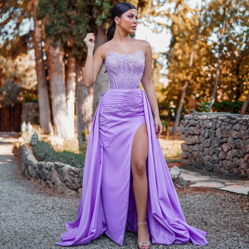 

Thinyfull платье для выпускного вечера с юбкой-годе 2023 без рукавов с высоким разрезом женское коктейльное платье для выпускного вечера простое платье в пол