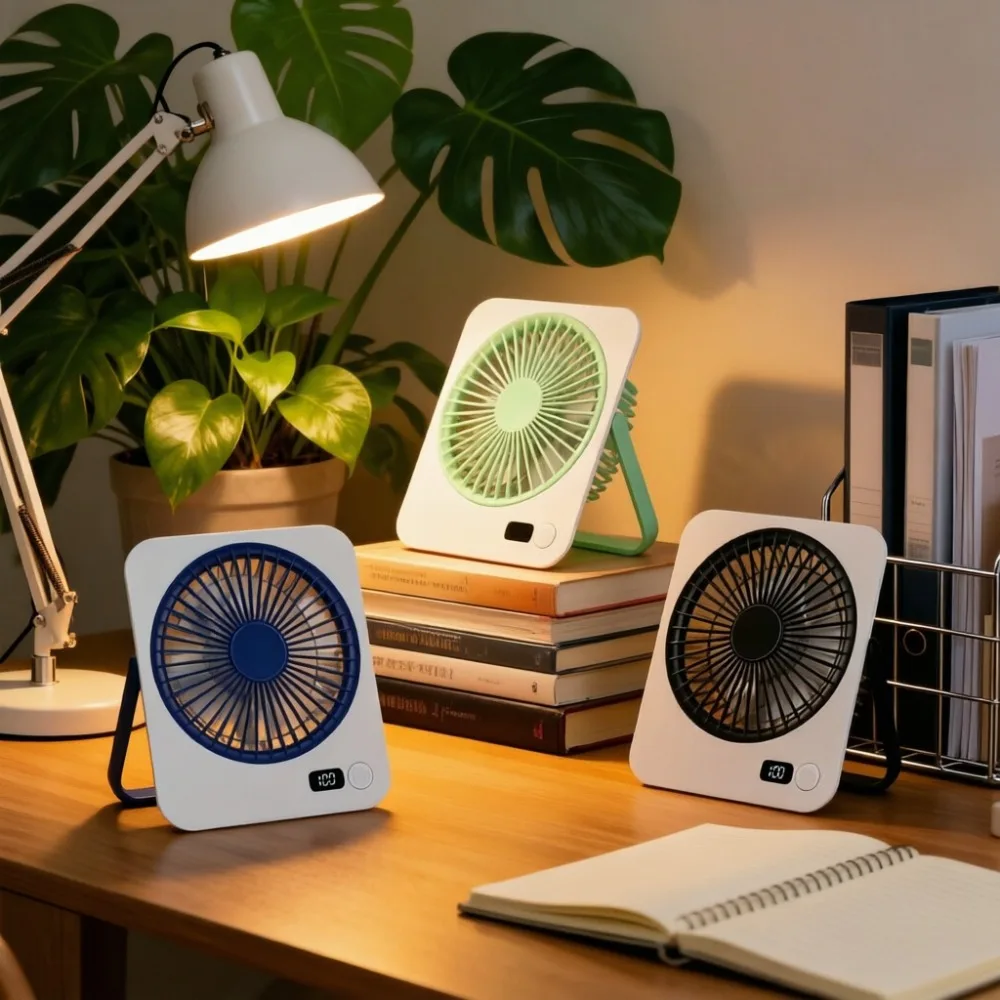 1pc Mini Foldable Desk Fan - USB Rechargeable Ultra-Quiet Personal Cooling Fan with Adjustable 180° Stand, Portable Small Table Fan for Office, Home, Bedroom, Travel, Dormitory 3