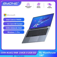 BYONE 14.1 Inch Laptop Intel N4000 8GB RAM 256GB 512GB SSD Windows 11 Notebook 1366*768 HD LCD Wifi HDMI USB laptop PC 1