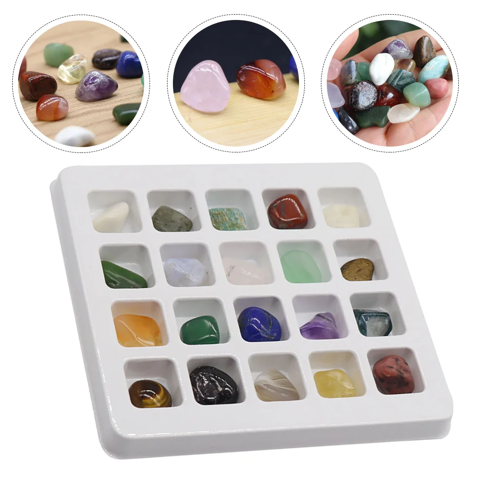 

Mineral Natural Gemstones Specimen Mineral Educational Science with Collector Box