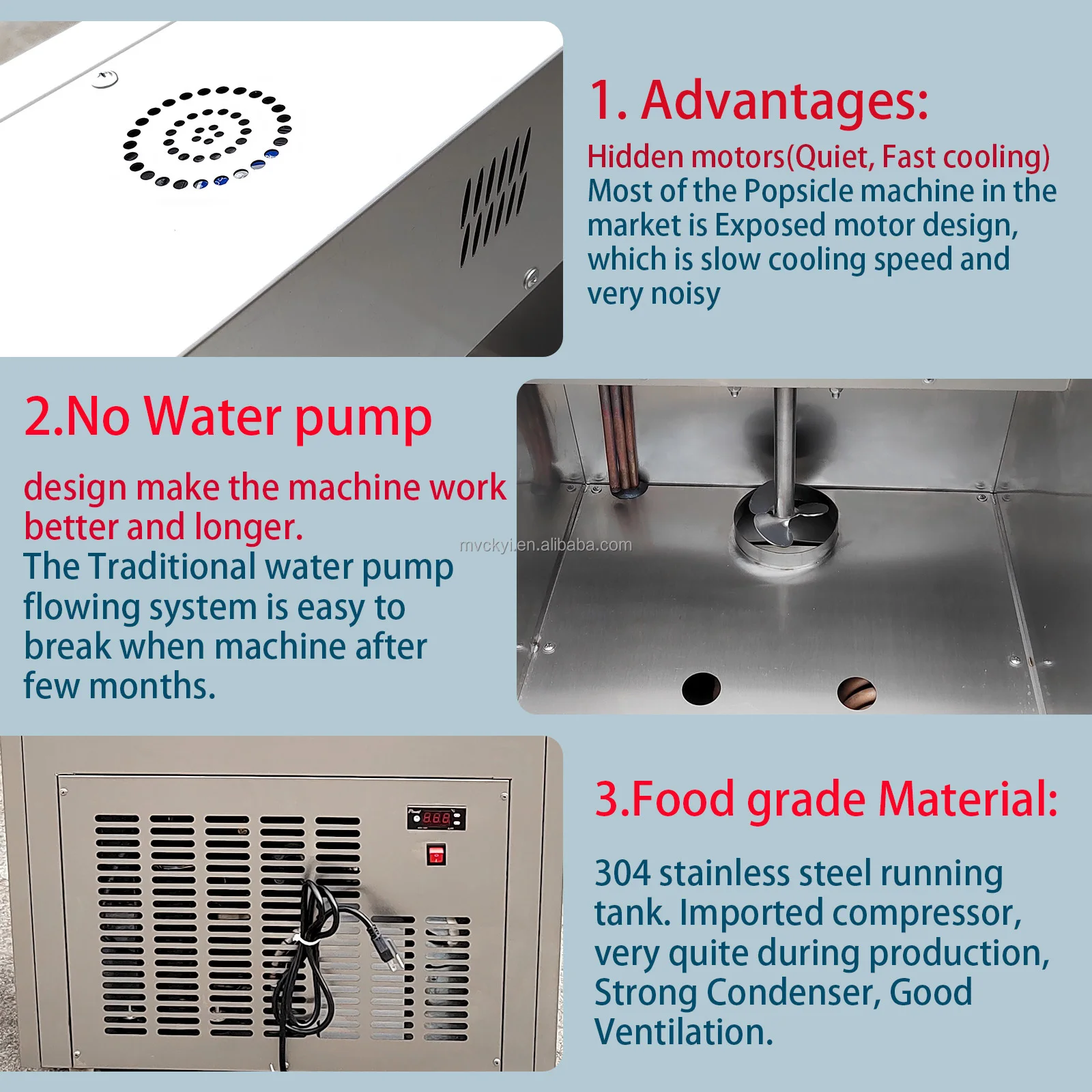 2 Molds Electric Commercial Fruit Ice Cream Machine Automatic Manual Popsicle Maker Quick-Freezing Making 6