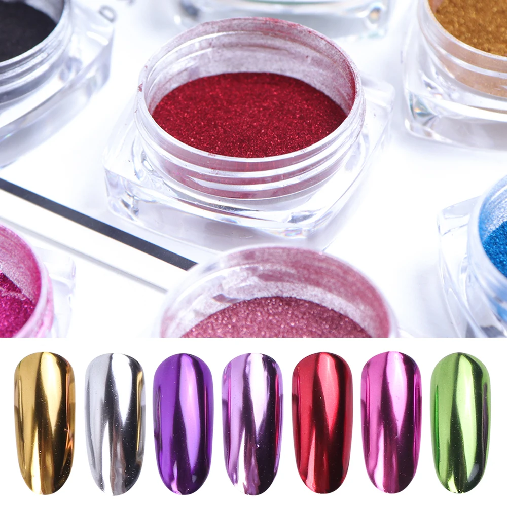 1box Rose Gold Mirror Powder Nail Glitter Purple Blue Silver Holo Chrome Nail Pigment Pearl Powder Decoration Manicure LAC/ASX-1 nail powder,nail glitter,nail pigment,nail decoration,nail decorations,nail powder set