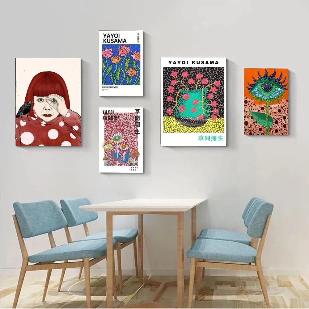 Yayoi Kusama Poster Kraft Club Bar Paper Vintage Poster Wall Art Painting Bedroom Study Stickers