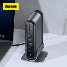 Baseus USB C HUB Type C to Multi HDMI-compatible USB 3.0 with Power Adapter Docking Station for MacBook Pro RJ45 OTG USB HUB