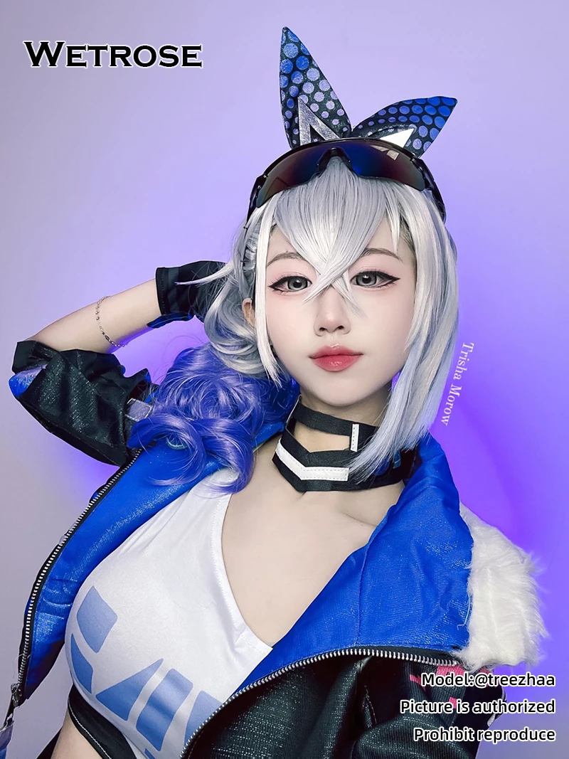 シルバーウルフコスプレコスチューム、フルセット、アニメゲームの衣装